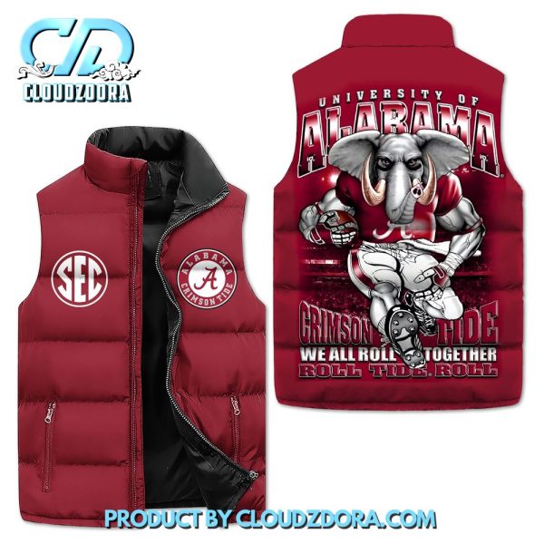 Alabama Crimson Tide Roll Together Sleeveless Puffer Down Vest