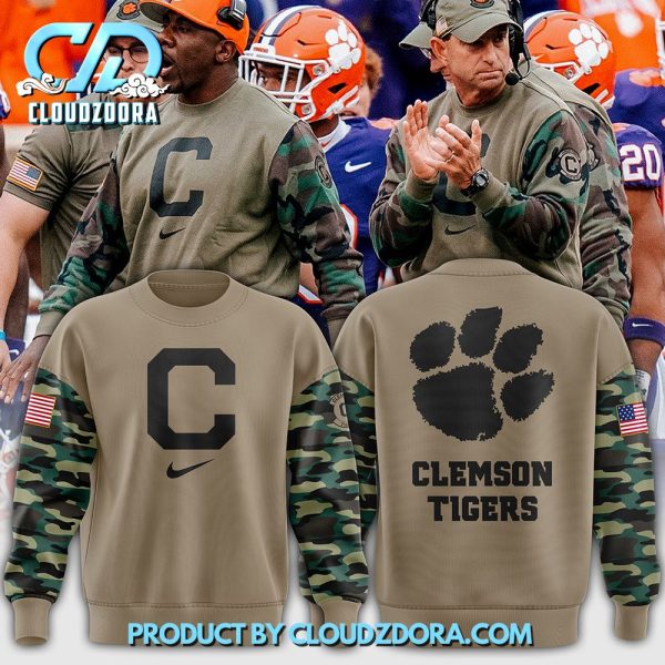 Clemson Tigers Nike Camo 2024 Salute to Service Club Sweatshirt