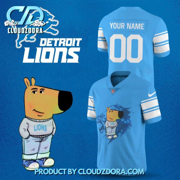 Detroit Lions x Chill Guy Blue Football Jersey