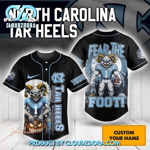 North Carolina Tar Heels Fear The Football Personalized Baseball Jersey