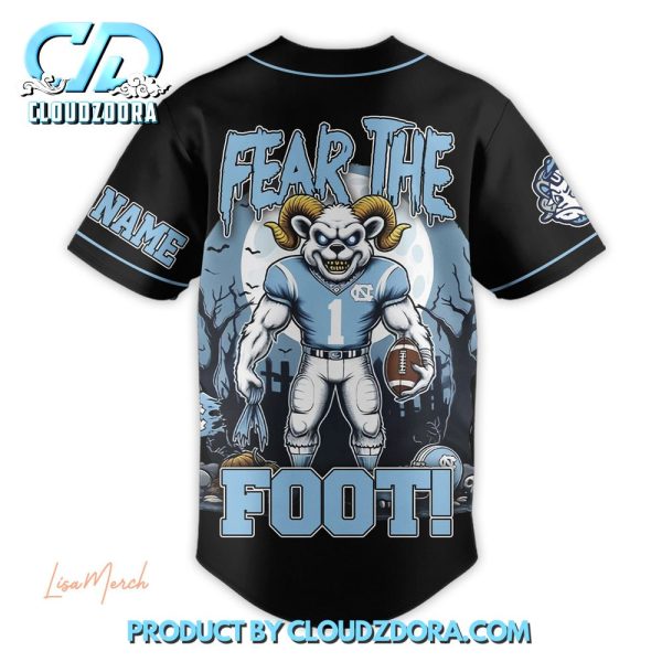 North Carolina Tar Heels Fear The Football Personalized Baseball Jersey