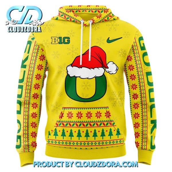 Oregon Ducks Football Merry Christmas Hoodie 2024