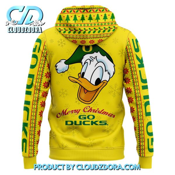 Oregon Ducks Football Merry Christmas Hoodie 2024