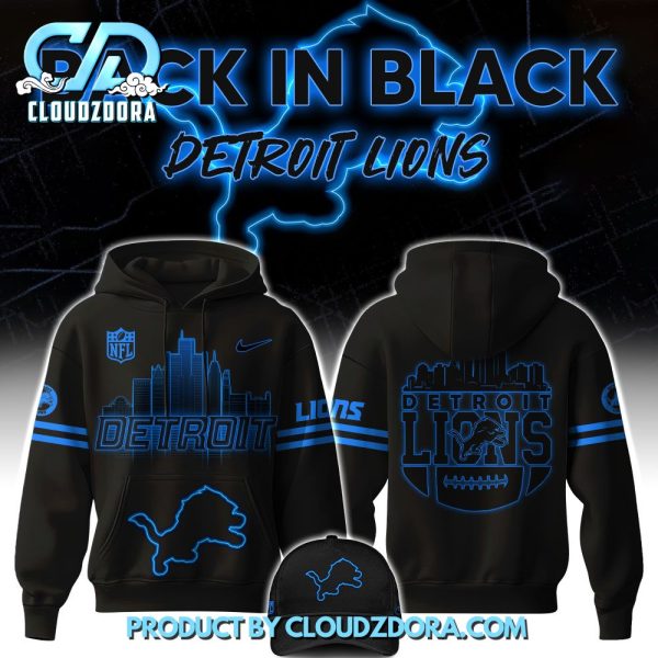 Detroit Lions Back In Black NFL Limited Edition Hoodie Set