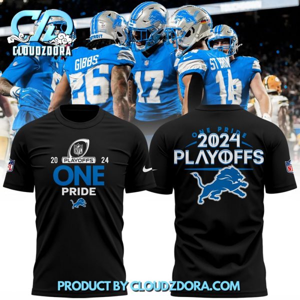 Detroit Lions Play Offs 2024 Black Shirt