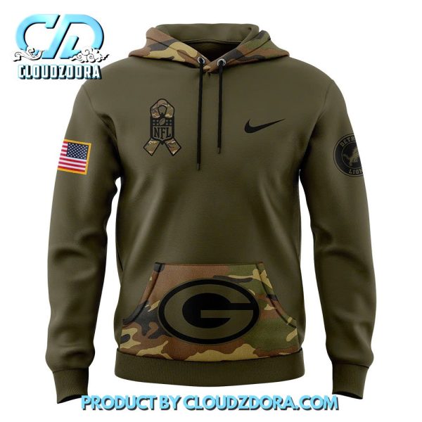 Green Bay Packers Nike Camo 2024 Salute to Service Club Hoodie