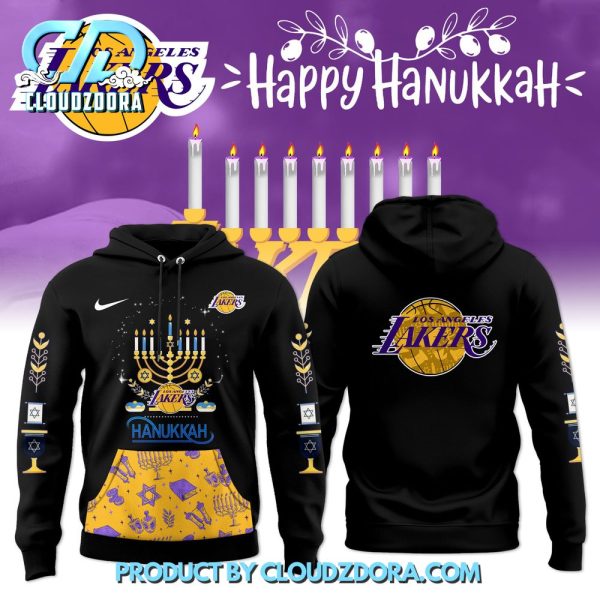 Los Angeles Lakers Happy Hanukkah Nike Hoodie 2025