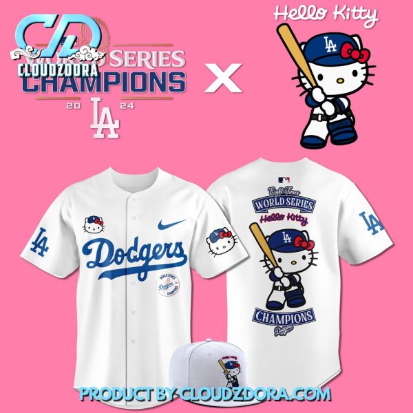 Los Angeles Dodgers x Hello Kitty World Series Champions Baseball Jersey