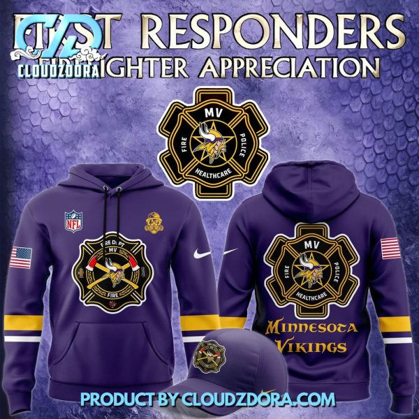 Minnesota Vikings x 2024 Firefighter Appreciation Night Hoodie, Cap