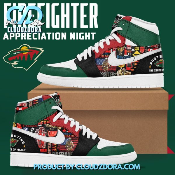 Minnesota Wild x 2024 Firefighter Appreciation Night Nike Air Jordan 1