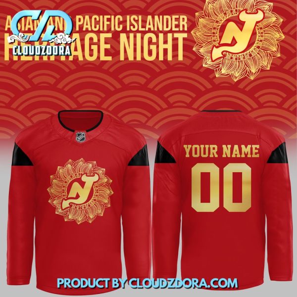 New Jersey Devils Asian and Pacific Islander Customized Hockey Jersey