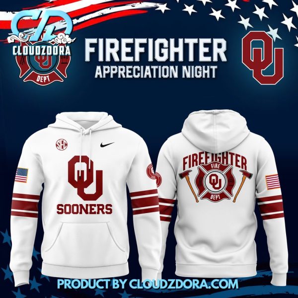 Oklahoma Sooners x 2024 Firefighter Appreciation White Hoodie