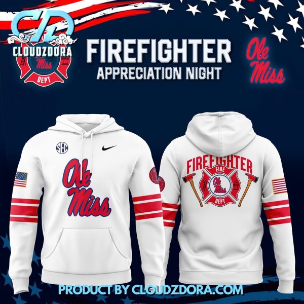 Ole Miss Rebels x 2024 Firefighter Appreciation White Hoodie