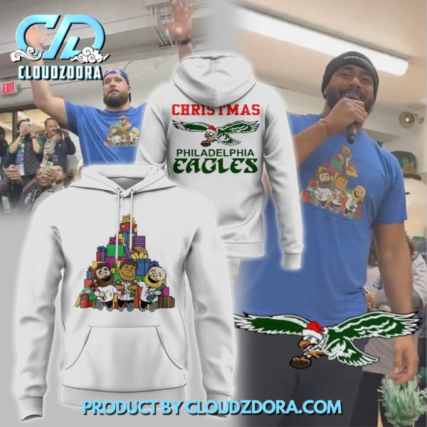 Philadelphia Eagles 2024 Christmas White Hoodie