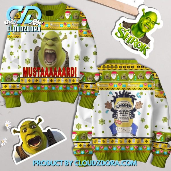 Shrek Mustard Funny Ugly Christmas Sweater