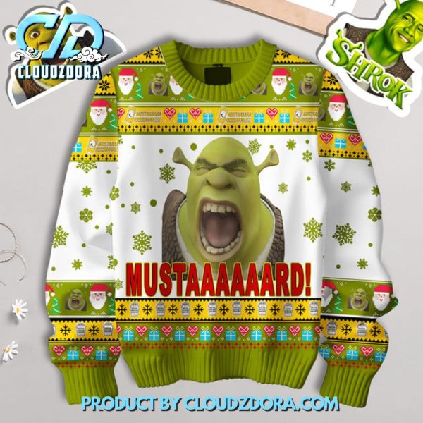 Shrek Mustard Funny Ugly Christmas Sweater