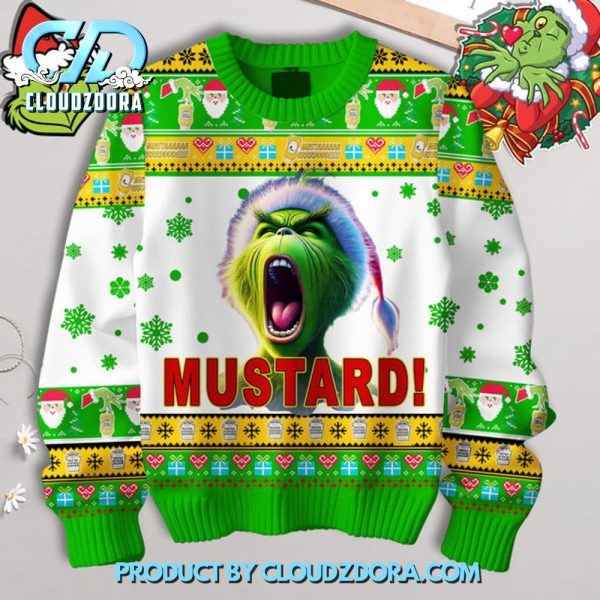 The Grinch Mustard Funny Ugly Christmas Sweater