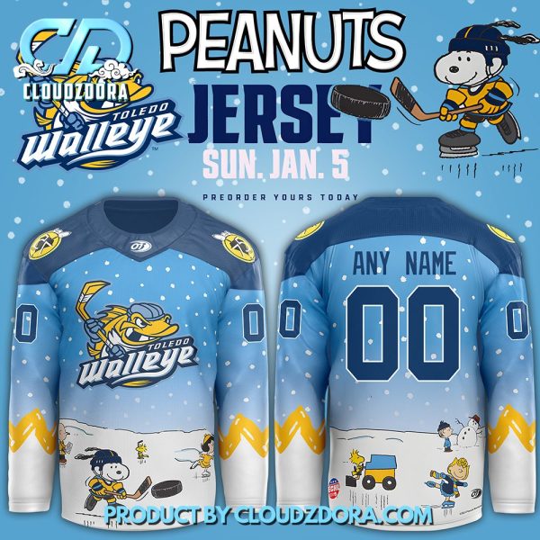 Toledo Walleye x Peanuts Night Limited Edition Hockey Jersey