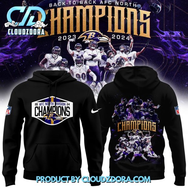 Baltimore Ravens 2024 AFC North Division Champions Hoodie Set