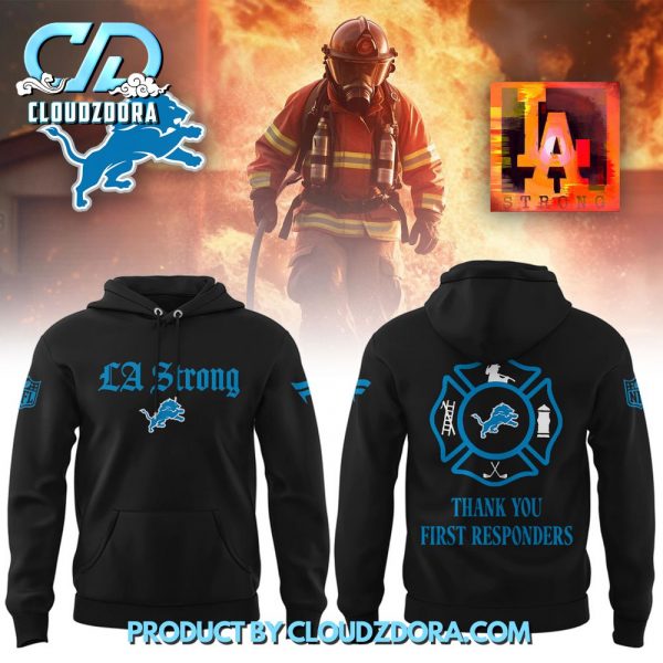 Detroit Lions Thank You For Responders Hoodie Set