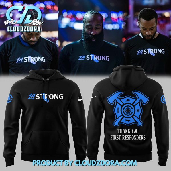 Los Angeles Clippers Thank You First Responders Black Hoodie Set