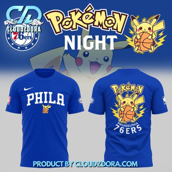 NBA Philadelphia 76ers x Pokemon Night Shirt 2025