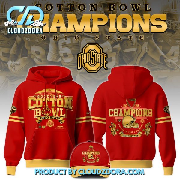 Ohio State Buckeyes 2025 Cotton Bowl Champions Hoodie Set