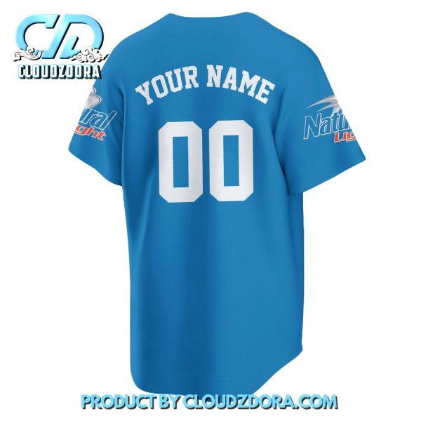 Personalized Natural Light Baseball Jersey Blue