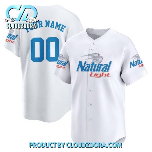 Personalized Natural Light Baseball Jersey White