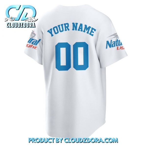 Personalized Natural Light Baseball Jersey White